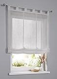 Raffrollo Schlaufenrollo Brondby Taupe halbtransparent Breite 120 cm x Höhe 145 cm