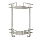 Duschablage Duschregal Badregal Wandmontierter Duschkorb, Ohne Bohren, Duschregal, Eckduschregal, Space Aluminium Badezimmer Regal Bad Regal (Color : Silver, Size : 2 Story)