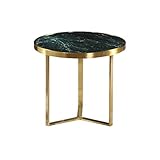 Wohnzimmertische Light Luxury Side Table Runder Couchtisch Einfaches Sofa neben Kleintisch, Edelstahl/Marmor Couchtisch (Color : A)