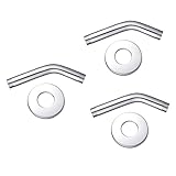 Alipis 3 Stück Duschkopf Mit Handbrause Handbrause Halterungen Für Duschkopf Metall Flansch Wand-Winkelrohr Abdeckplatten Silberfarbener Duscharm Duschkopf-Halterung