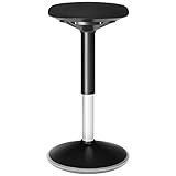 SONGMICS Bürohocker, ergonomischer Arbeitshocker, Sitzhocker, 360° Drehstuhl, höhenverstellbar 56-81 cm, einfache Montage, schwarz OSC05BK