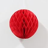 Teile/los Mehrfarbige Rote Wabenblumenkugeln Runde Hängende Papierwabenkugeln Laternen Dekoratives Kunsthandwerk Party Hochzeit-rot, 8 Zoll 20 cm