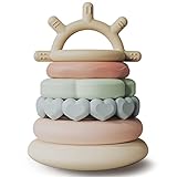 Moonkie Stapelturm für Stapelspiel, Baby Stapelspielzeug mit Ringen, Beißspielzeug Pädagogisches Lernen Stapelring Spielzeug für Babys, 7-teiliges Set