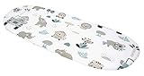 Medi Partners Spannbettlaken Spannbettuch Kinderwagen 86x40cm 100% Baumwolle Matratzenschoner Baby (Mint Zoo)