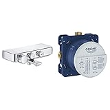 GROHE Grohtherm SmartControl - Thermostat-Wannenbatterie, chrom, 34718000 & Rapido SmartBox | UP-Rohinstallation - Unterputz-Einbaukörper | 3 Abgänge 1/2 Zoll | 35600000,Blue