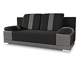 Sofa mit Schlaffunktion Imola - Schlafsofa mit Bettkasten, Couch, Bettsofa, Polstersofa, Klappsofa, Sofagarnitur (Schwarz (Sawana 14 + Sawana 05))