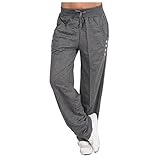 Beste Hosen Für Frauen, Damengeschäft Casual Clothing Schwarze Dehnbare Arbeitshosen Frauen Pantalones Anchos De Mujer Casuises Mit Soliden Farbe Lose Casual Draw String Sports (5XL, Pi03-Dunkelgrau)