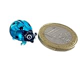 Bastick Marienkäfer Mini Blau Schwarz - Miniatur Figur aus Glas - Deko Setzkasten Vitrine Glücksbringer