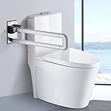 Wandstützgriff Stützhilfe WC Haltegriff Klappbar,Rutschfeste Klappgriff,Stützklappgriff Behindertengerecht Toiletten Stütz, Rostfreier Stahl Toiletten Haltegriffe (70cm/27.6in,A)
