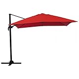 MACOShopde by MACO Möbel Raburg Ampelschirm HELIOS PREMIUM in ROT - XXL Sonnenschirm schwenkbar + neigbar mit Sonnenschutz UV50+, 3 x 3 m - Stoff 250g/m2 - Gewicht 24 kg