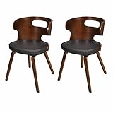 XIAOGUANG Esszimmerstühle 2 STK, Küchenstühle, Essstühle, Esstisch Stühle, Dining Chairs, Armlehnstuhl, Living Room Chair, Stühle Esszimmer Set, Armlehnenstuhl, Braun Kunstleder