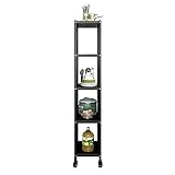 26 cm breites Aufbewahrungsregal for Küchen und Badezimmer, extra hoher, rollender, schmaler Organisationswagen mit 5 Etagen auf Rollen, robustes, schmales Regal aus Metall ( Color : Onecolor , Size :