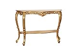 Biscottini Konsolentisch barock 130x36x88 cm Made in Italy | Konsolentisch gold aus Holz | Sideboard gold barock | Konsolentisch vintage | Flurtisch