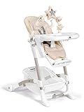 Cam il mondo del bambino S.p.A. Hochstuhl ISTANTE Flexibel verstellbar mitwachsend entfernbarer Spielstange 8 Höhenpositionen kompakt platzsparend geräumigem Tischchen (Mondbär),geöffnet: 56x80 106