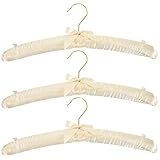 Cabilock 3 Stück Satin-Gepolsterte Kleiderbügel Schaumgepolsterte Kleiderbügel Kleiderbügel Kleiderbügel Braut-Kleiderbügel Gepolsterte Kleidung Stoff-Kleiderbügel Keine Schulterbeule Für