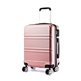 KONO Hartschalenkoffer Groß Leicht Koffer Trolley Reisekoffer mit 4 Rollen und TSA Schloss, 74x48x30cm, 94Liter, Zwillingsrollen Rollkoffer, ABS Hartschale (Rosegold, XL)