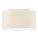 Hellolamp Lampenschirm Rund Konisch,E27 Fassung,Echter Leinenstoff(40x40x26 cm)Tischleuchte Tischlampe Ersatzlampenschirm Lampenschirme Stofflampenschirme
