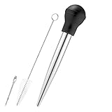 gebürsteter Stahl Edelstahlpumpe Mit Reinigungsgewürzwerkzeug Grill Silikonkopf Küche, Esszimmer & Bar RyD287 (Black, One Size)