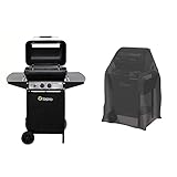 tepro 508C Gasgrill Lavastein Irvine, Gesamtleistung max. 5,4 kW, Grillfläche: ca. 50 x 31 cm, Schwarz & Abdeckhaube Universal für Gasgrill klein, schwarz (60 x 100 x 90 cm)