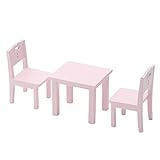 UOWEG Puppenhaus Miniatur Möbel Holz DIY Schreibtisch Stuhl Kinder Pretend Spielen Tisch Und Stuhl Set Dekoration Schubladenbox Schreibtisch Durchsichtig (Pink, One Size)