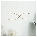 Wandgarderobe, kreativer minimalistischer Goldhaken, Wohnzimmer-Mantel, Hut, Aufbewahrungsregal, Badezimmer, Toilette, Wellenlinie, Metall, Wanddekoration, Schlüsselhaken, Kleiderhaken (Farbe: doppel