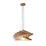 WLBHWL 1-flammiger Bauernhaus-Holz-Kronleuchter, Geometrische Laternen-Pendelleuchte Für Esszimmer Und Wohnzimmer, Foyer, Schlafzimmer, Kücheninsel Und Eingangsbereich