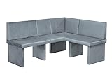 Generisch Eckbank Bravo, ca. 130x170 cm, universal umbaubar, Sitzecke, Küchensofa Stoff farbig wasserabweisend (Blue)