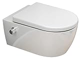 SSWW | Toilette mit WC Dusche | Hänge WC Bidet Funktion | Spülrandlos | Softclose | weiß Keramik | 540x360x330 mm