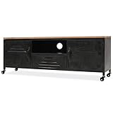 JUNZAI TV-Schrank, Tv Board, Tv Lowboard, Tv Tisch, Fernsehschrank, Fernsehtisch, Kommode, Sideboard Wohnzimmer, Tv Sideboard, 120 x 30 x 43 cm Schwarz