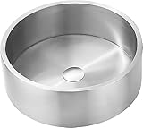 Küchenspülen Spülen Runde Spüle Einbecken Bar Prep Spüle Multifunktion RV Spüle Drop-In Edelstahl mit Ablauf (Größe : 42x42x14cm)