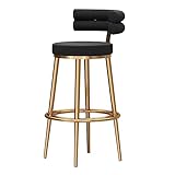 XEWNEG Moderner Barhocker, Barstuhl Mit Rückenlehne Für Zu Hause, Mit Polsterung Und Rückenlehne, Für Hohe Hocker In Der Frühstücksküche (sitzhöhe 65cm, Schwarz)