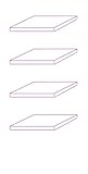 K-Möbel Glaseinlegeboden 4er-Set Glasboden für 2 TRG. Standvitrine für C1084 / C1019