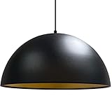 bamyum Ø40 cm Hängelampe Esstisch | Lipeo | Küche Metall E27 Esszimmer Lampe Hängend Pendelleuchte Hängeleuchte Schwarz Deckenleuchte Wohnzimmer Vintage Küchenlampe - Schwarz