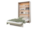 Mirjan24 Schrankbett Concept Junior Vertical, Wandklappbett inkl. Lattenrost, V-Bett, Bettschrank, Wandbett, Schrank mit integriertem Klappbett, Funktionsbett (Silk Flou, CJ-01 120x200)