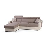 mb-moebel Ecksofa mit Schlaffunktion Eckcouch mit Bettkasten Sofa Couch Wohnlandschaft L-Form Polsterecke Pedro (Braun, Ecksofa Links)