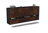 Dekati Sideboard Athens hängend (180x77x35cm) Korpus anthrazit matt - Front rostigen Industrie-Design - Push to Open - Leichtlaufschienen