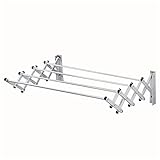 Kunyun Wäscheständer zur Wandmontage, Wäscheständer aus Aluminiumlegierungen, Akkordeon-Wandaufhänger, hängender Handtuchhalter für Waschküche/Badezimmer-Turm (Größe: 50 x 63 cm) (40 x 63 cm).