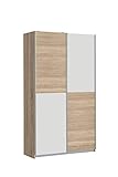 FORTE Ohio Mehrzweckschrank mit 2 Türen, Holzwerkstoff, Weiß / Sonoma Eiche dekor, 120 x 42 x 190.5 cm