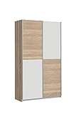 FORTE Ohio Mehrzweckschrank mit 2 Türen, Holzwerkstoff, Weiß / Sonoma Eiche dekor, 120 x 42 x 190.5 cm