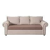 Bestenrose Sofakissenbezug Stretch Sofa Sitzkissenbezug 1 Stück Karo Jacquard Spandex Polyester Stoff Stretch Sitzbezüge Schoner für Möbel Schutz Dekoration (3-Sitzer, Camel)