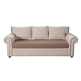 Bestenrose Sofakissenbezug Stretch Sofa Sitzkissenbezug 1 Stück Karo Jacquard Spandex Polyester Stoff Stretch Sitzbezüge Schoner für Möbel Schutz Dekoration (3-Sitzer, Camel)