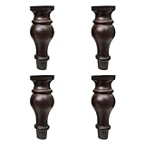 apdm 4er-Pack Möbelbeine aus Massivholz, Sofabeine aus Massivholz mit Montageplatte, Schrauben und Rutschfesten Polstern für Sofa, Tisch, Sofa, Bett, Schrank (18cm/7.09in,Brown)