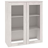 Tidyard Aufsatz für Highboard Sideboard-Aufsatz Anrichte Sideboard Kommode Schrankaufsatz Aufsatzschrank 85 x 35 x 100 cm (B x T x H) Mit Holzgriffen Massives Kiefernholz, MDF Weiß