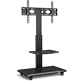 RFIVER TV Ständer Rollbar Fernsehtisch Fernseh Ständer mit Rollen für 32-70 Zoll Fernseher Höhenverstellbar schwenkbar Hält 50 kg max VESA 600x400mm