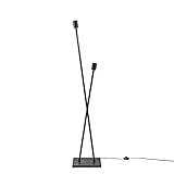 Paco Home Stehlampe Tischlampe Lampe Wohnzimmer Vintage Retro Industrial Design E27, Leuchtmittel-Set: ohne Leuchtmittel, Lampenfuß: Stehleuchte Schwarz