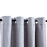 Wakects Fenstervorhang, blickdichter Vorhang, 2 Stück, Polyester, Grau, für Büroräume