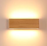 LED Wandleuchte holz,Moderne Wandlampe Holz Flurlampe Nachtlampe, Schlafzimmer Treppenhaus Flur Wandbeleuchtung Innenbeleuchtung (22CM)