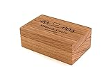 STREIFHOLZ Ringbox zur Hochzeit mit Gravur, personalisiert mit Namen, Datum & Motiv, Ringkästchen aus Holz, edles Ringetui für Ehehringe & Standesamt