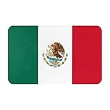 PSVOD Rutschfester Badezimmer Fußmatte Flagge Mexiko Badteppich für Badezimmer Schlafzimmer Küche 80 x 49 cm