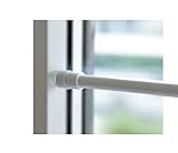 Klemmstange für Fenster Gardine Länge wählbar bis 120 cm, ausdrehbar mit Saugknopf (Weiß 40-60 cm)